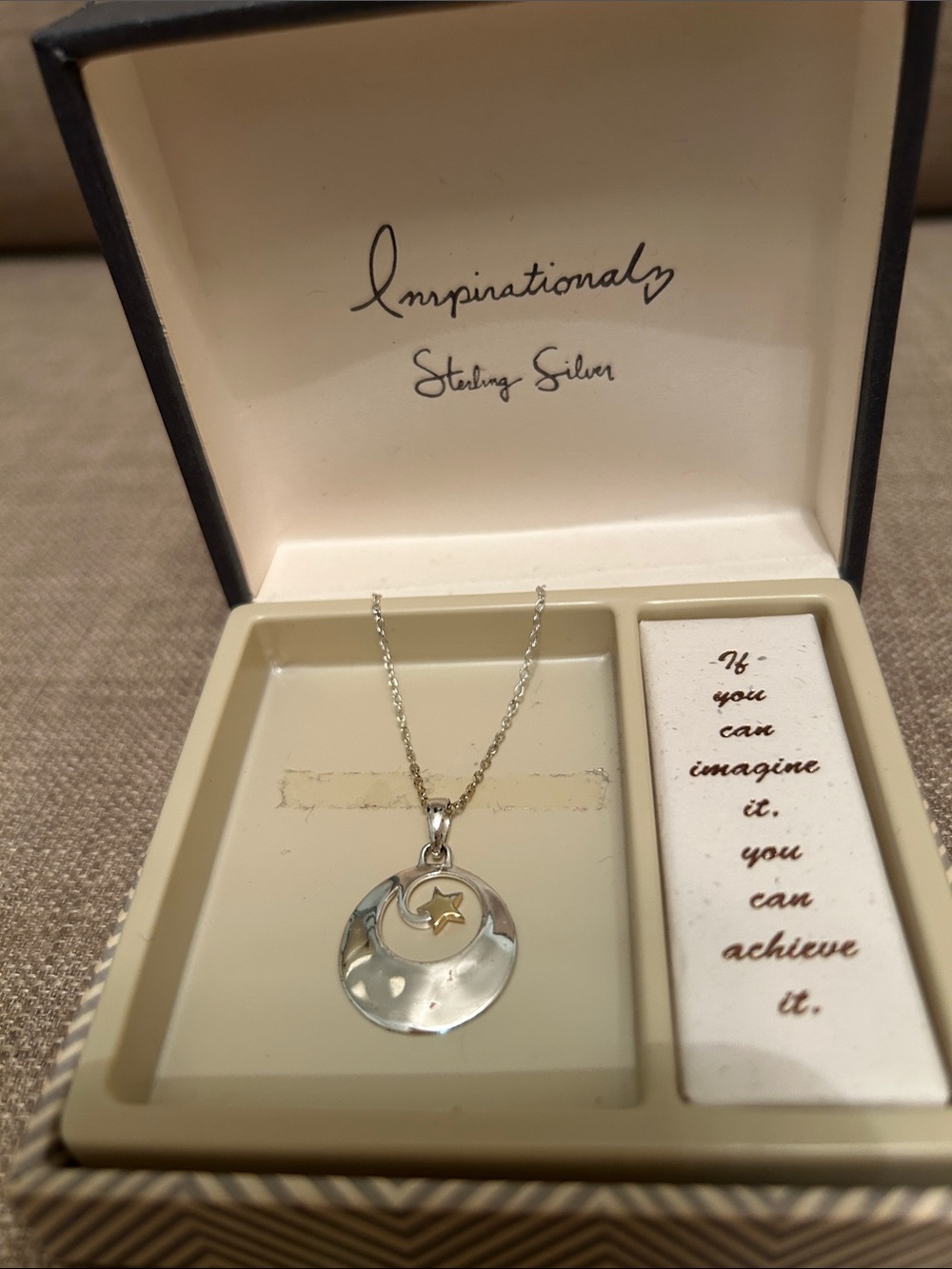 Sterling Silver Moon & Star Pendant Necklace-Straight from the Heart